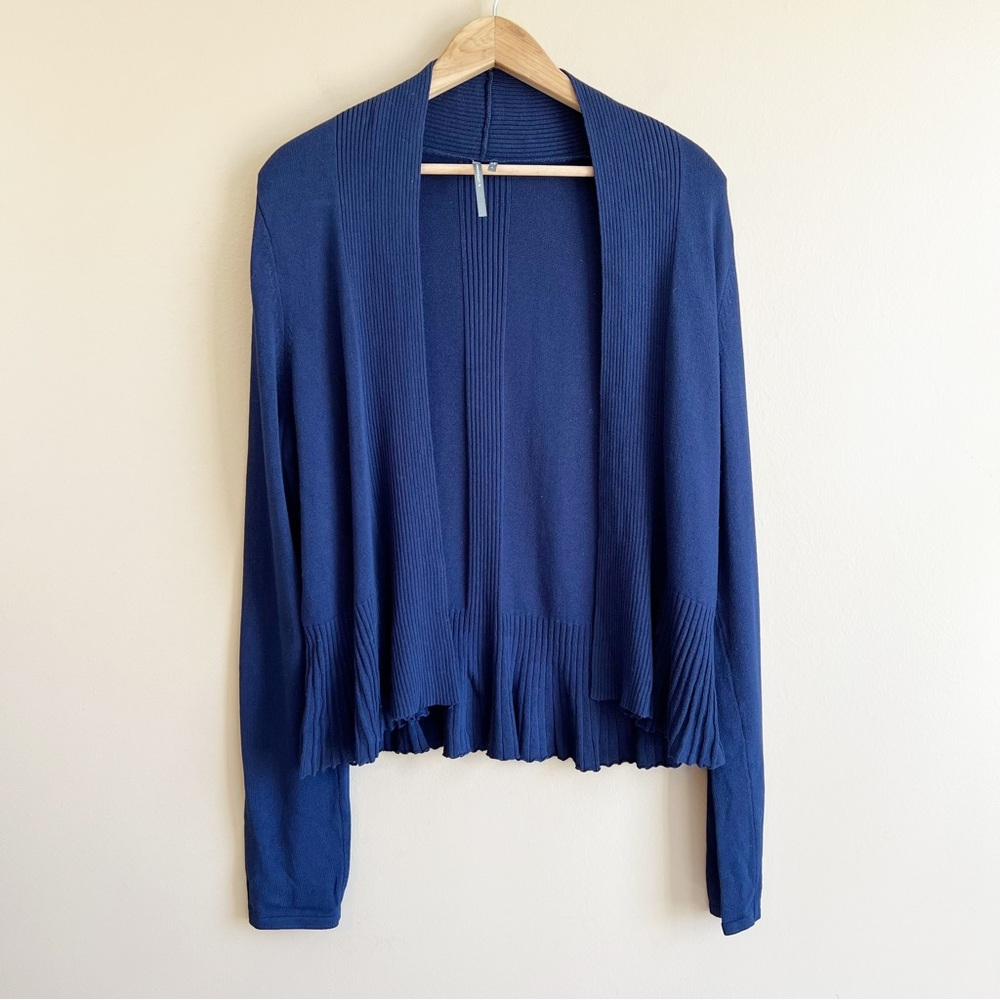 ANTHROPOLOGIE navy blue cardigan sweater open front size medium - Picture 6 of 7